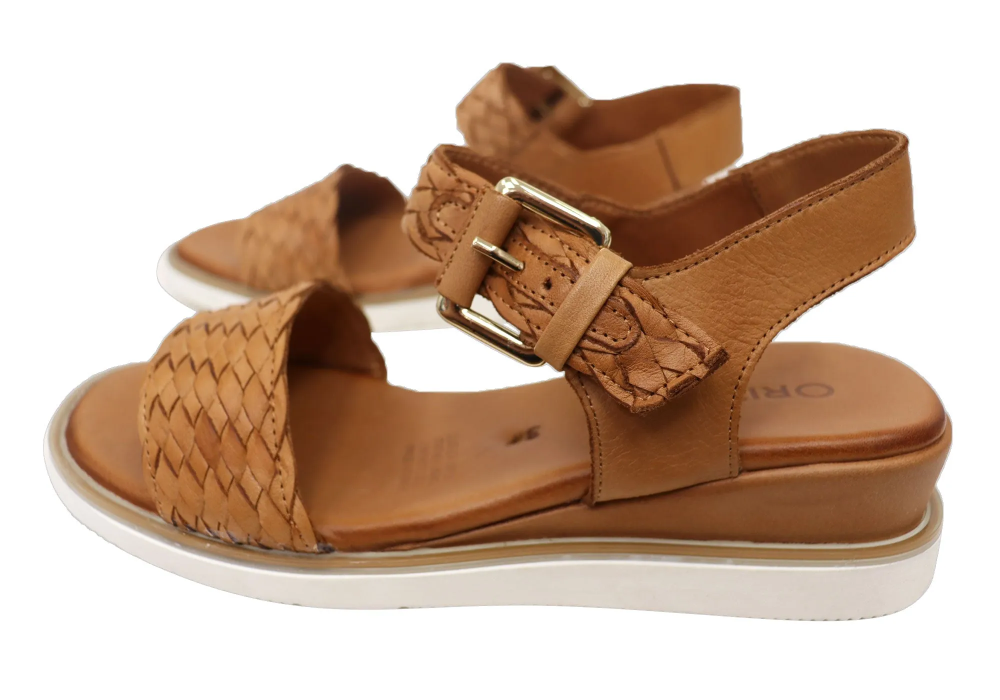 Orizonte Queni Womens Comfortable European Leather Wedge Sandals