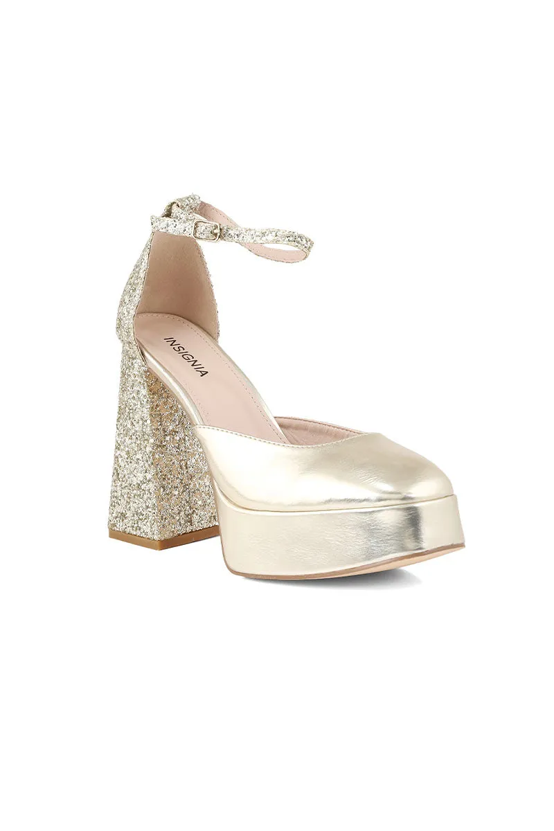 Party Wear Sling Back I47261-Golden