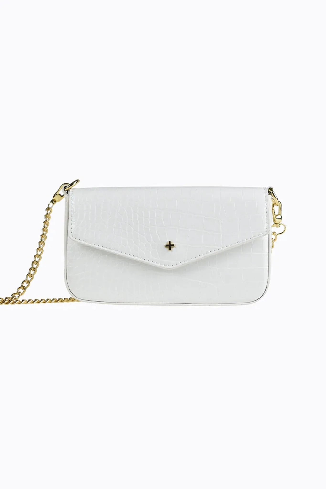 Peta And Jain Munroe Embossed Flap Bag White