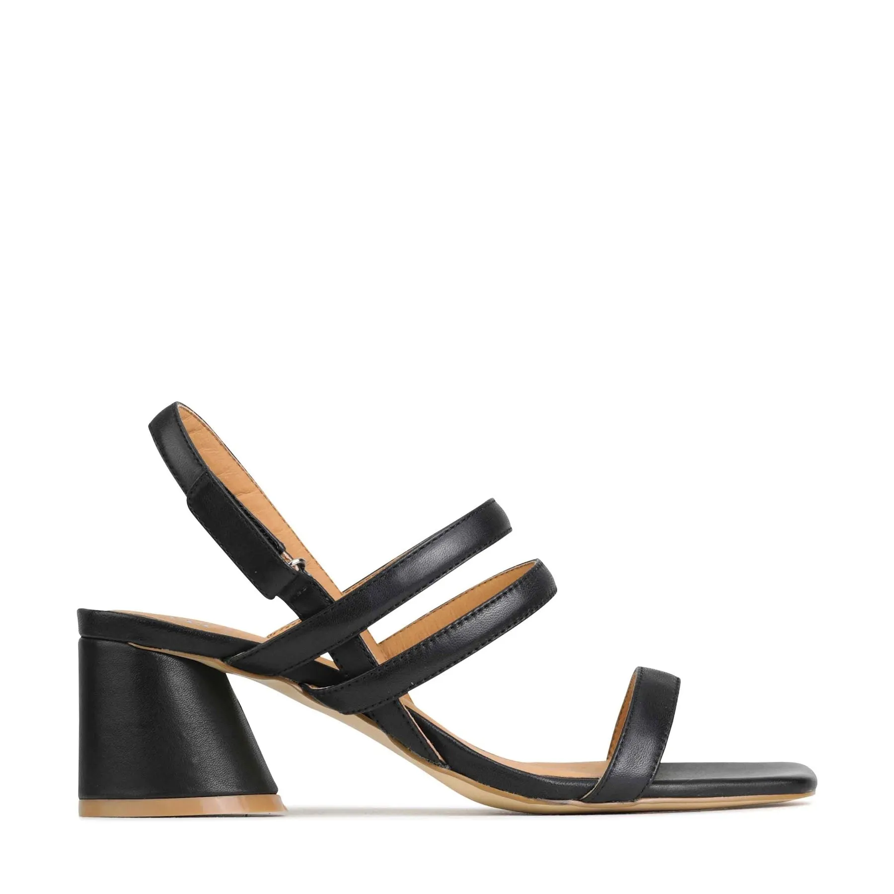 PETELLA LEATHER BLOCK HEEL SANDALS