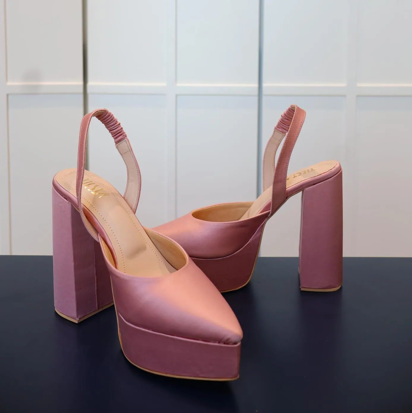 Pink Block Heels I Tiesta for Radhika Merchant