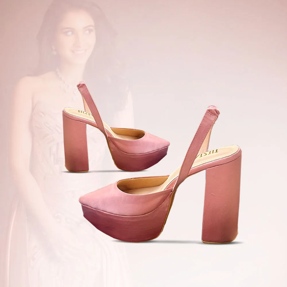 Pink Block Heels I Tiesta for Radhika Merchant