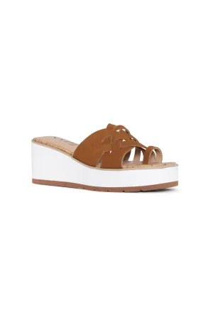 Reesie Wedge Sandals - Cognac