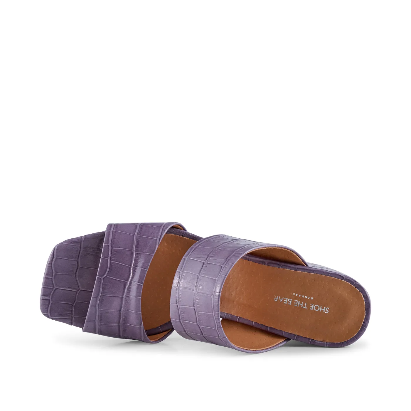 Runa mule læder - LAVENDER CROCO