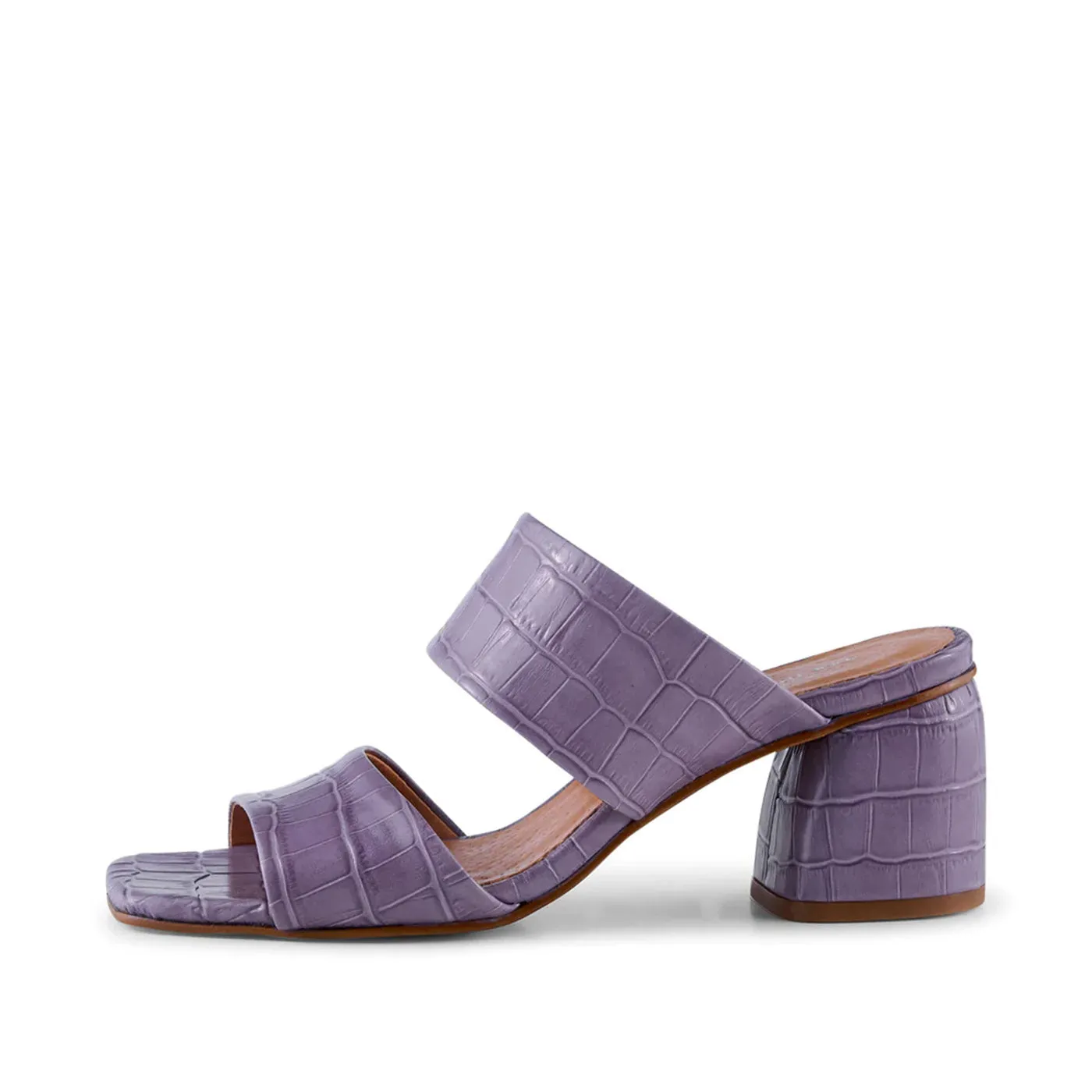 Runa mule læder - LAVENDER CROCO