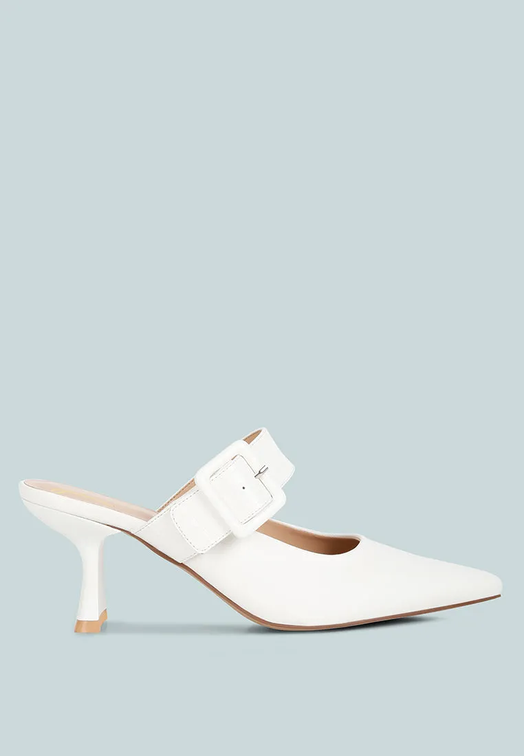 Shein Star Slim Block Heel Mules