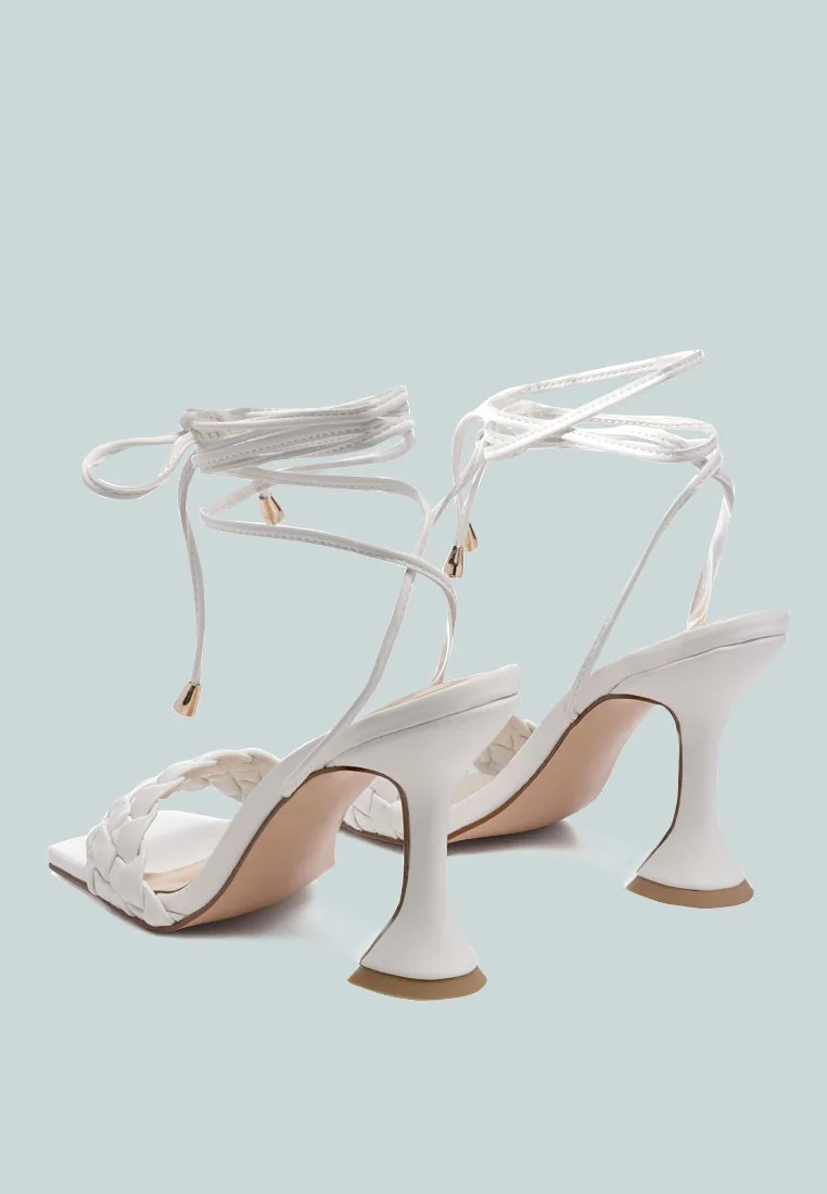 Skora Tie Up Spool Heel Sandals