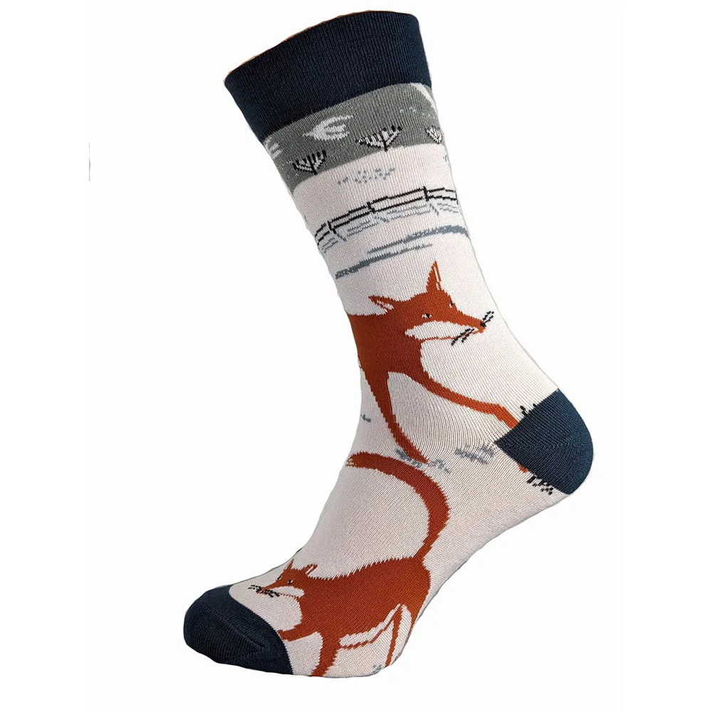 Snowy Fox Bamboo Socks