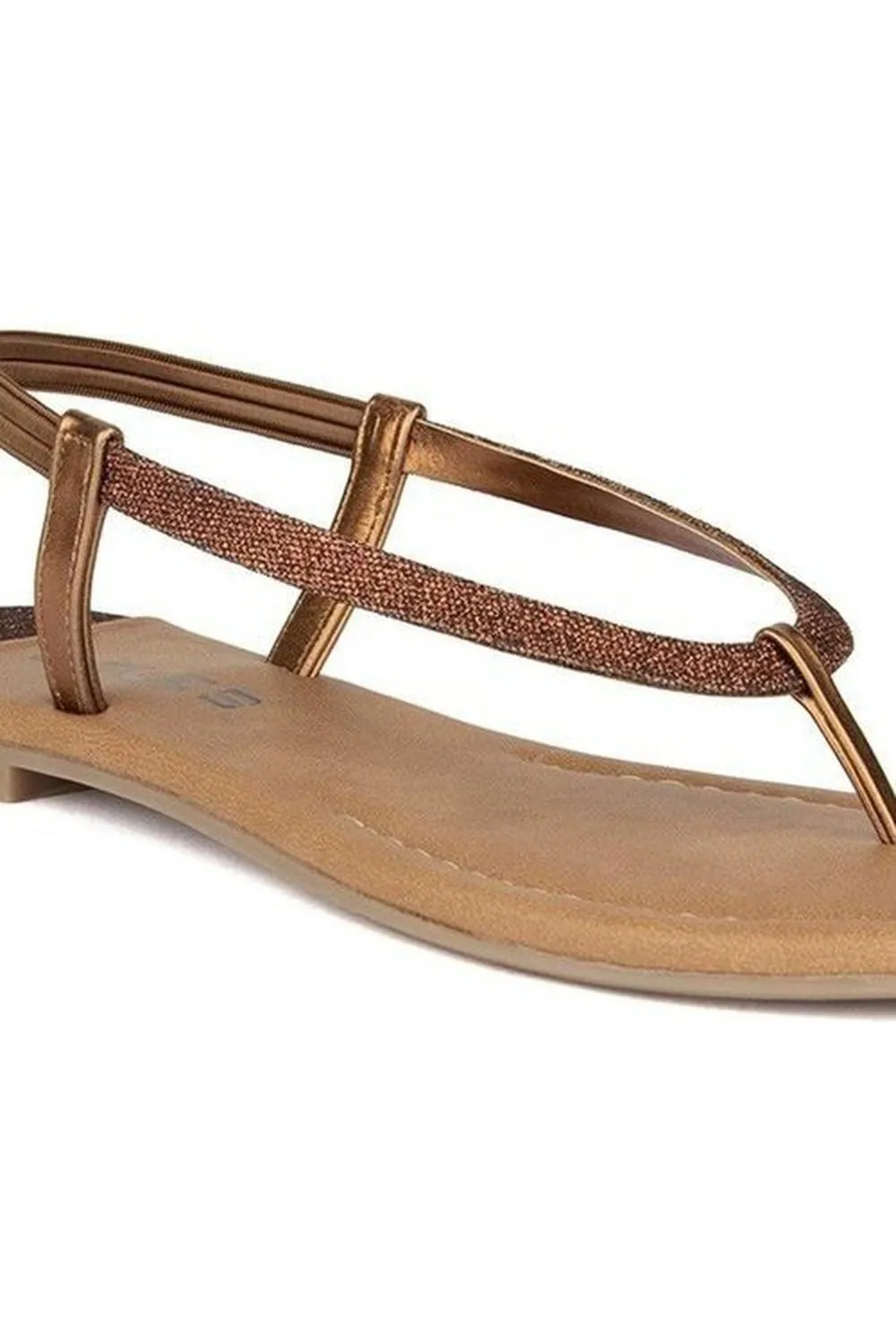 SOLES Bronze Fashion Trendy Flat Sandals - Elegant & Stylish Footwear