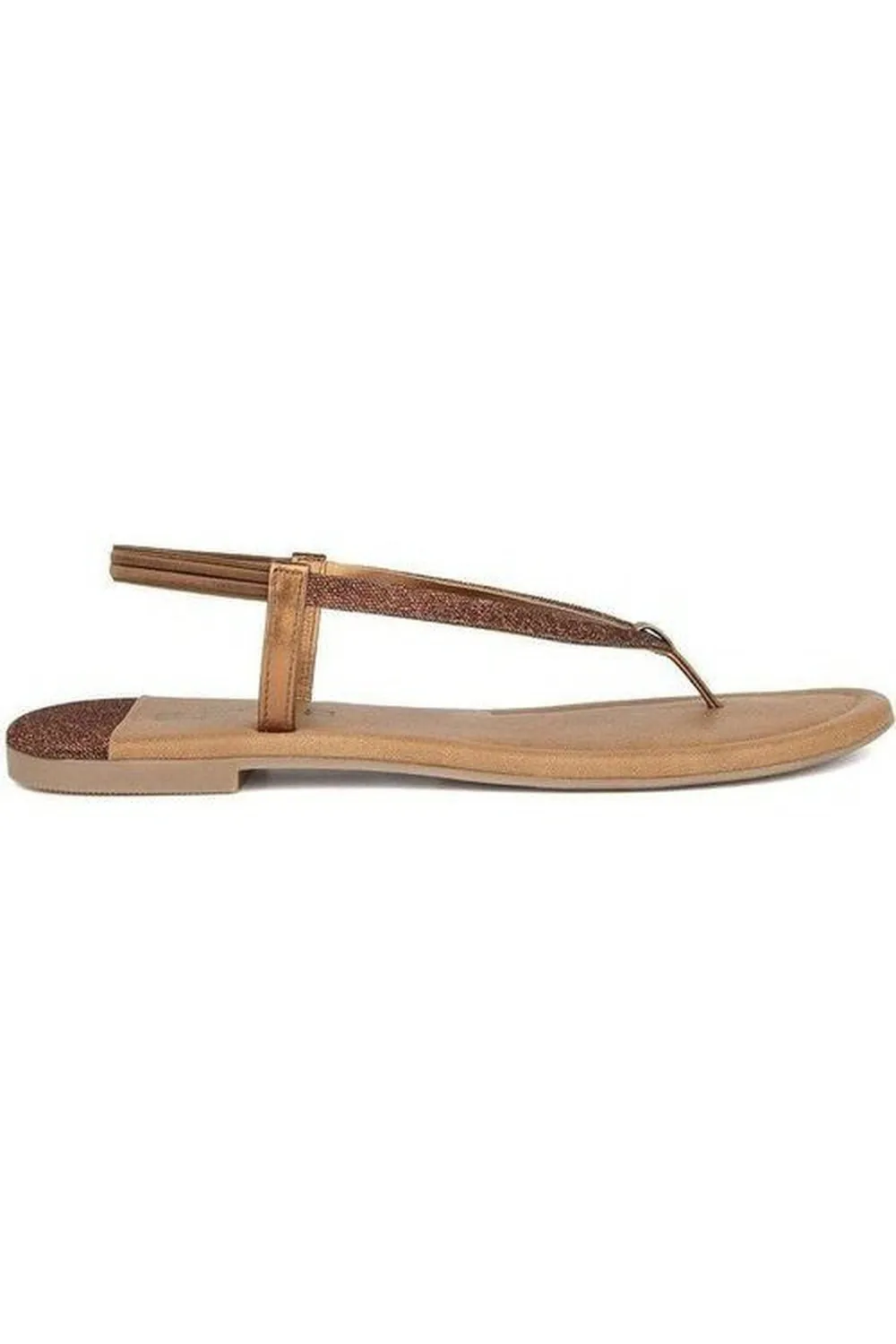 SOLES Bronze Fashion Trendy Flat Sandals - Elegant & Stylish Footwear