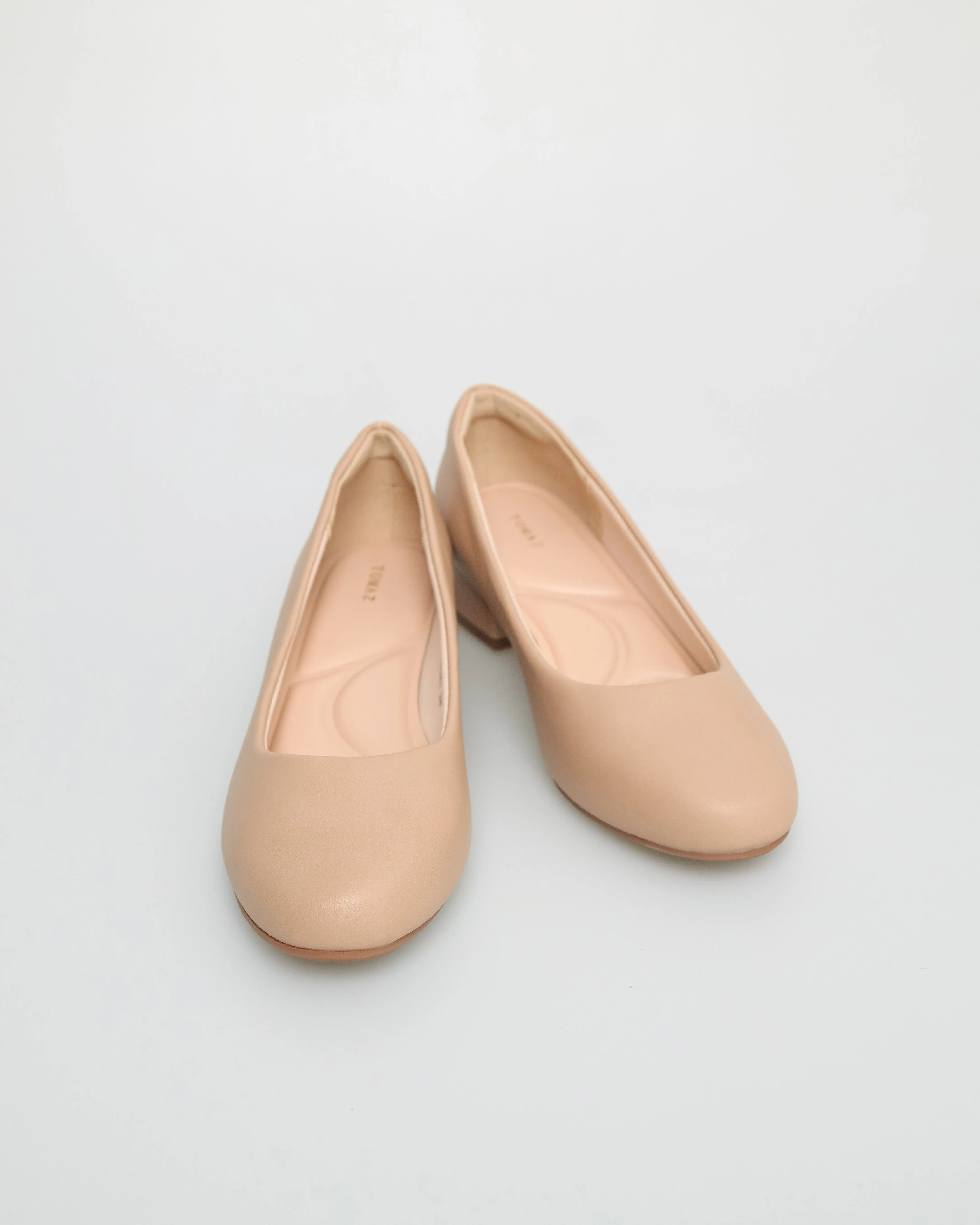 Tomaz NN341 Ladies Plain Formal Low Heels (Beige)