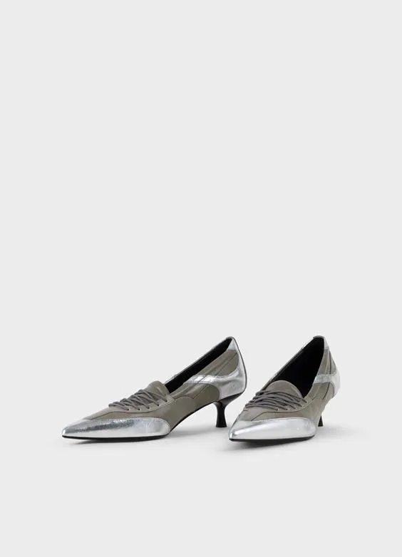 VAGABOND LYKKE PUMP LACE SILVER