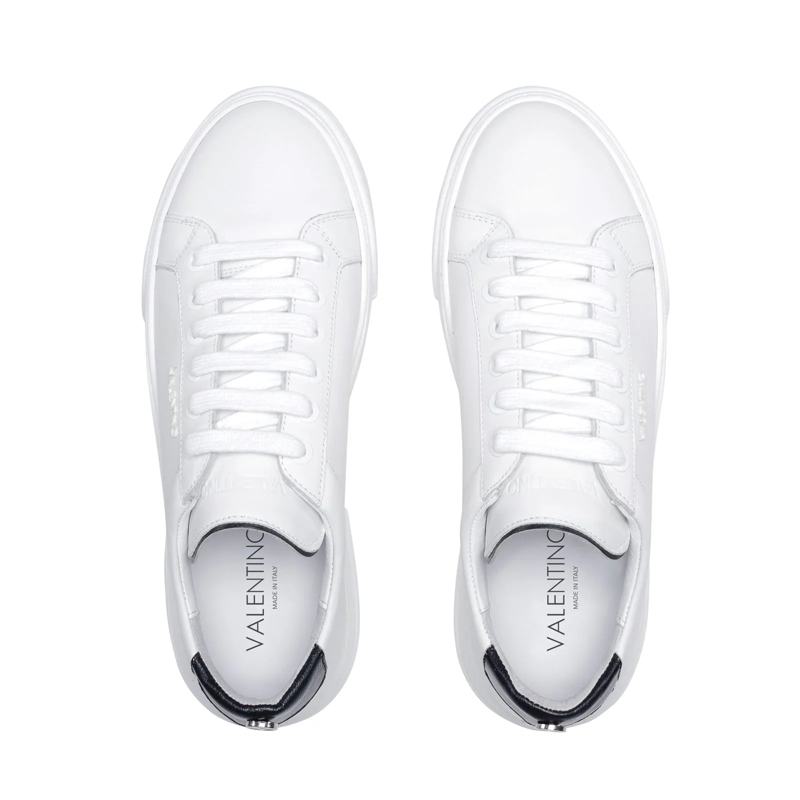 VALENTINO Sneakers Lace-Up in white and black calf