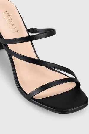 VERALi Kipper Block Heel Mules Black Smooth