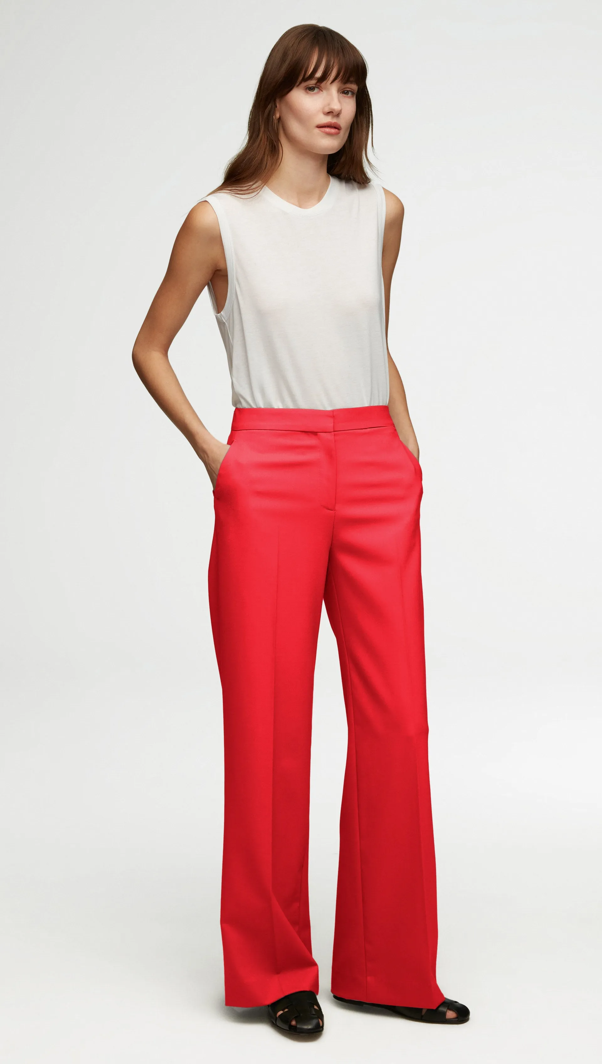 Wide Leg Trouser in Seasonless Wool | Poppy