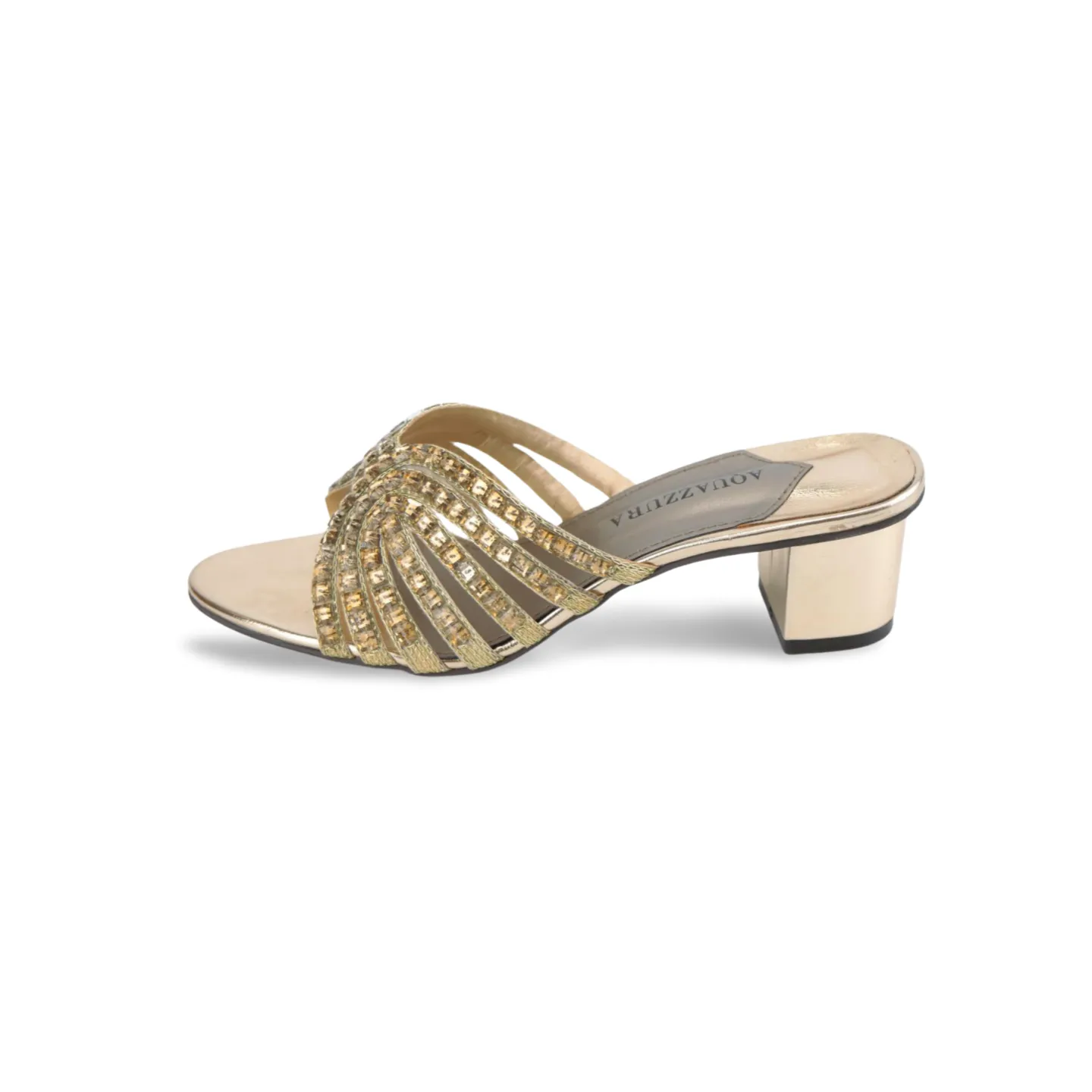 Women's Block Heel Sandal with Crystal Embellishments