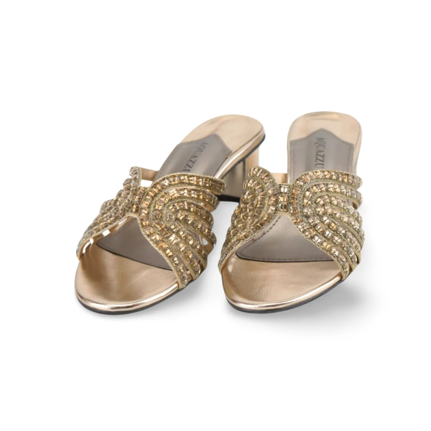 Women's Block Heel Sandal with Crystal Embellishments