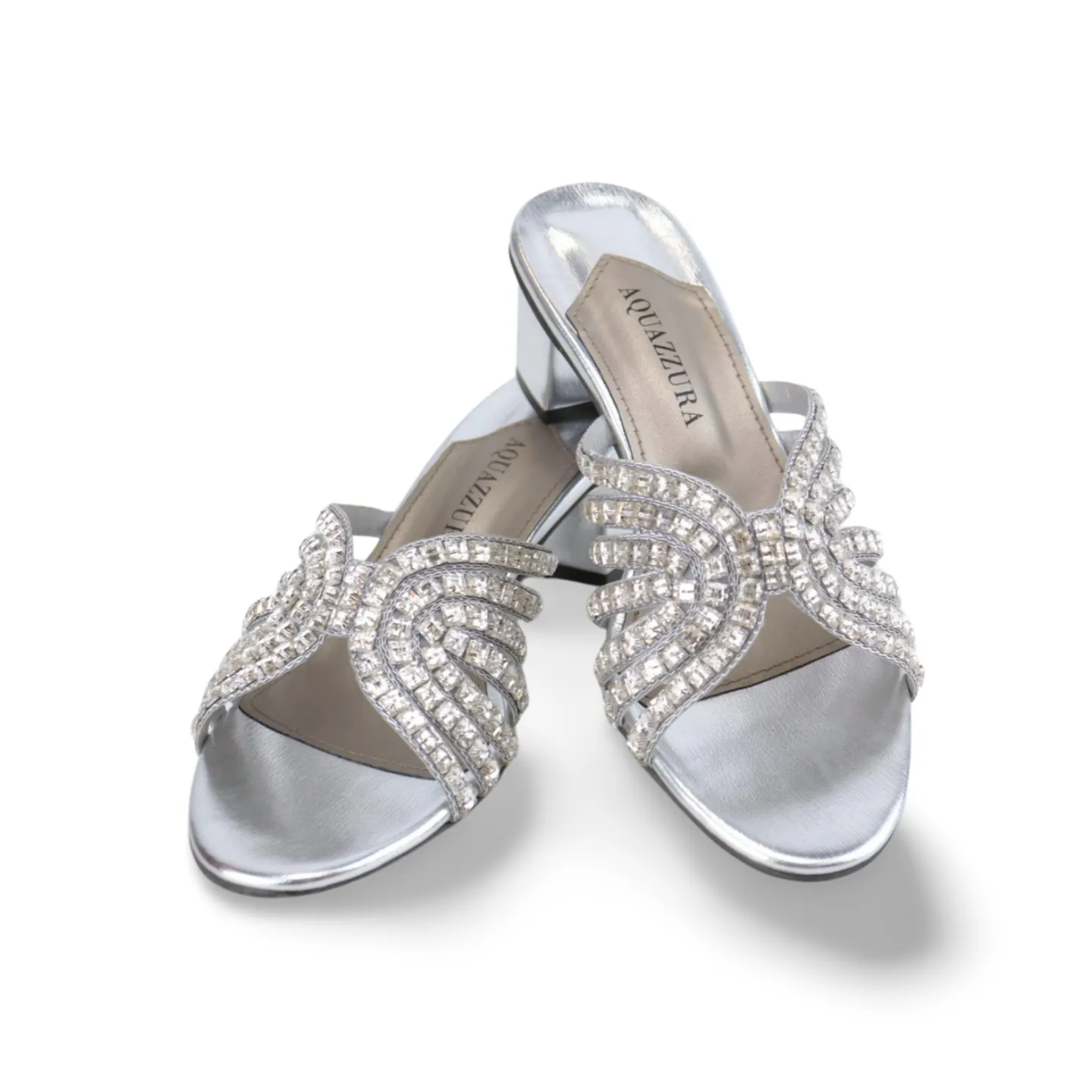 Women's Block Heel Sandal with Crystal Embellishments