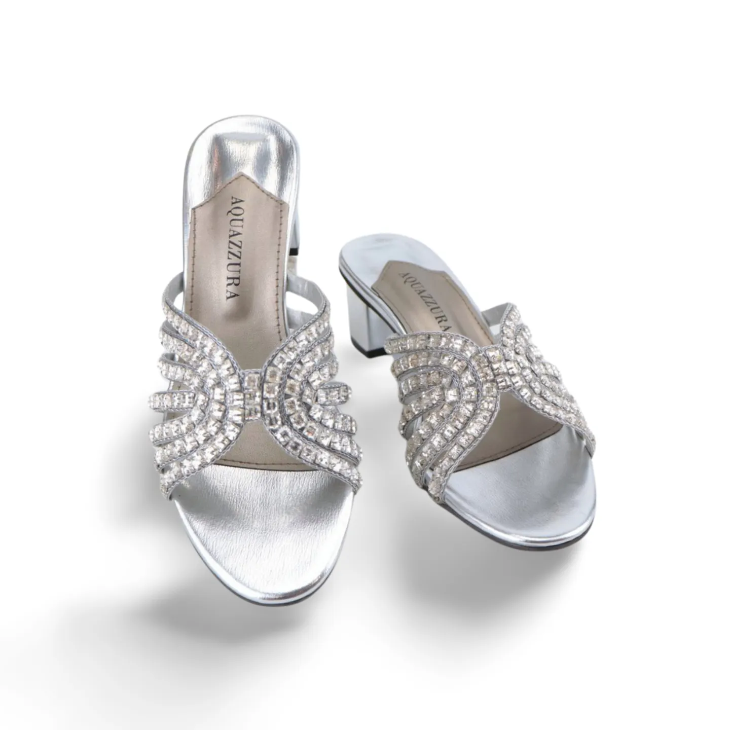 Women's Block Heel Sandal with Crystal Embellishments